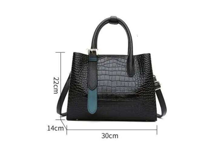 PU Leather Women's Alligator Print Handbag Stylish Zipper Two-Hand Handle Handbag - Perfect For Work And Office Use