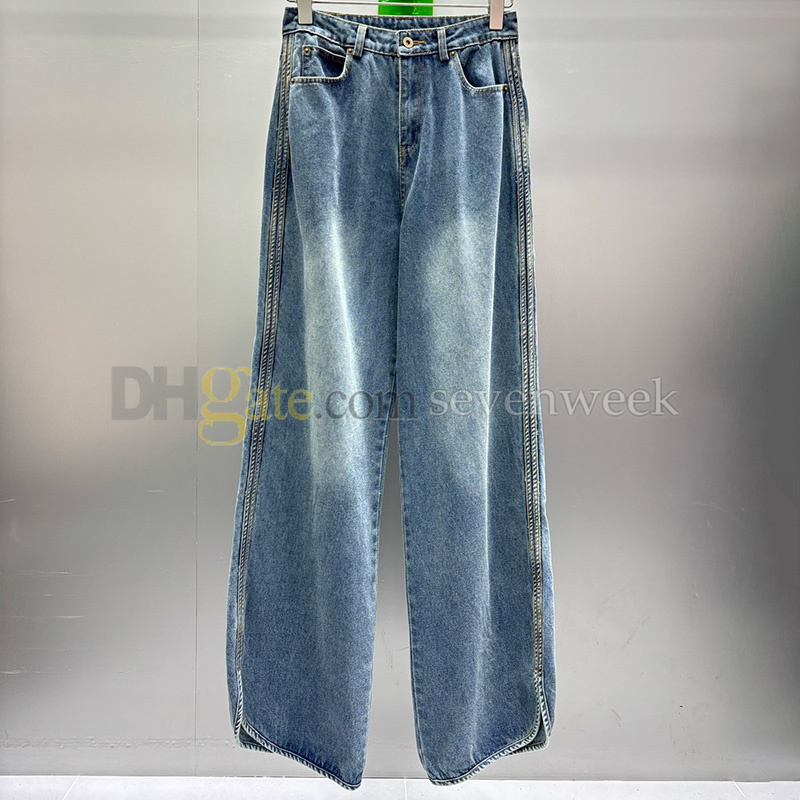 Vintage Jean Suit Designer Lapel Neck Pocket Stylish Jacket Coat Women Casual Denim Pants Outfits C260312