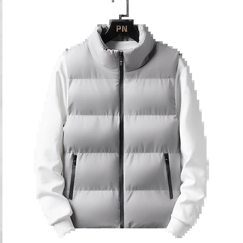 5XL Mens Vest Jacket Warm Sleeveless Jackets Winter Waterproof Zipper Coat Autumn Standup Collar Casual Waistcoat Clothing 251023
