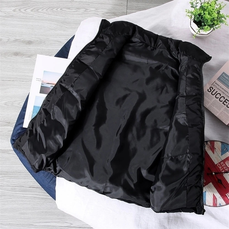 White Vest Jacket Men Slim Fit Stand Collar Sleeveless Puffer Jackets Spring Autumn Casual Waistcoat Warm Coat Trends 250923