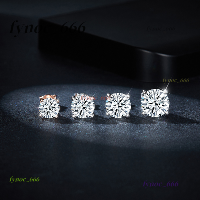 6.5mm Moissanite Gemstone Fashion Earrings Simple Design 18k Gold Plated Round Moissanite Earrings for Men