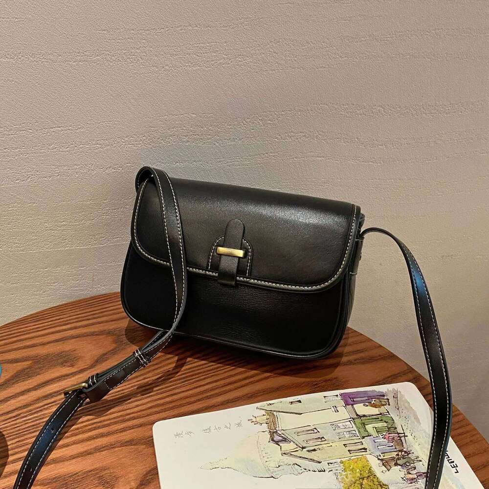 First Layer Cowhide Women's Shoulder Crossbody Women Handbag Stylish Saddle Bag Design Genuine Leather Female Bag