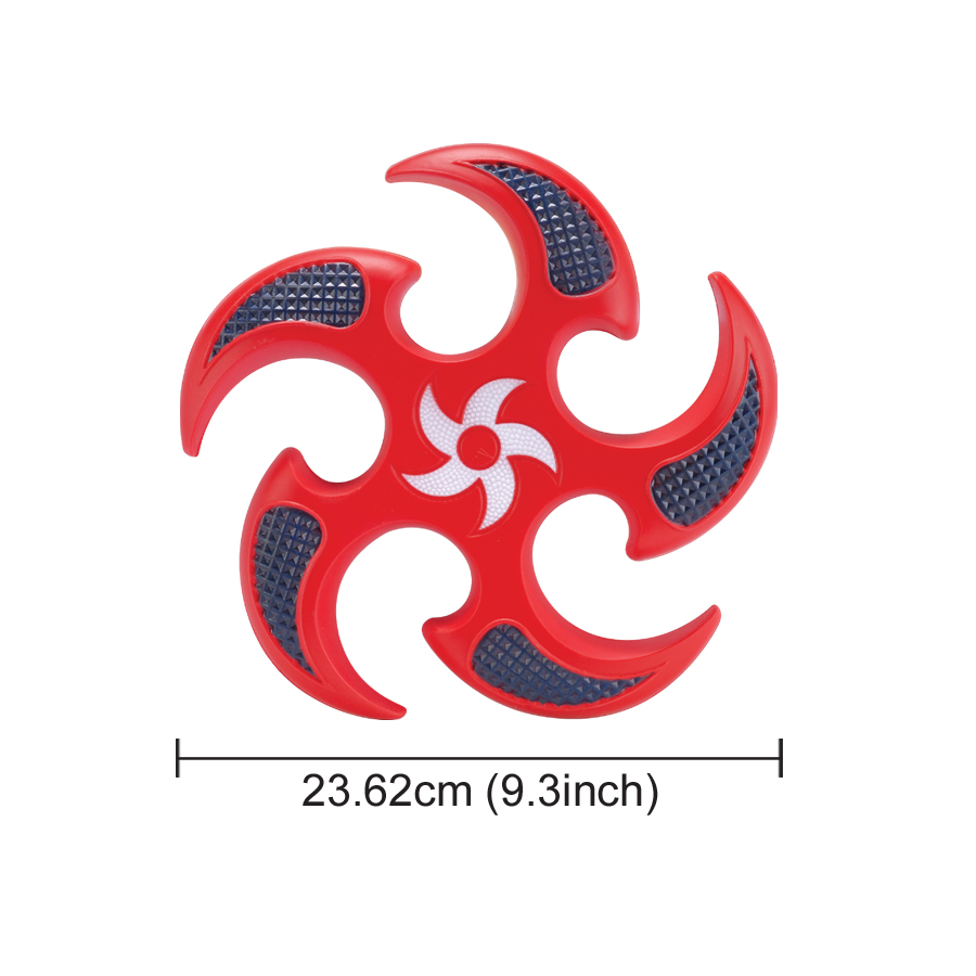 9.3 - Inch PU Throwing Star Flying Disc - Red and Blue Design for Outdoor Fun