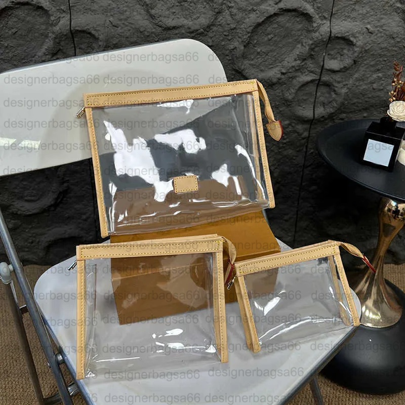 Luxury's Jelly makeup bag cosmetic plastic bag Designers washing bags Women clutch bag three in one transparent storage bag fashion bags cosmetic bags wallet