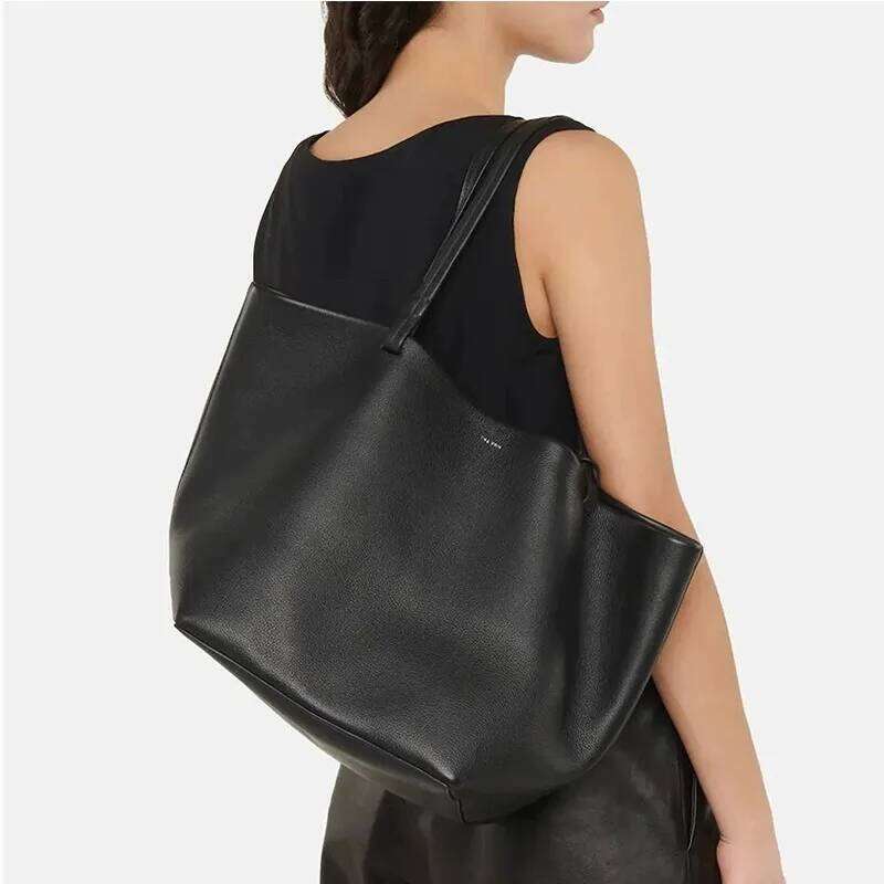 Women's Casual Large Capacity Commuter Tote New Ladies Genuine Leather Cowhide Fashion Shoulder Bag High Quality Handbag