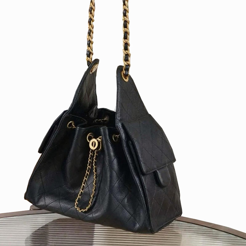 12A Premium Designer Bag Luxury 25c Hobo Bag 25Bag Handbag Caviar suede Leather Woolen cloth Shoulder Bag Chain Bucket Bag Purse with Pouch Drawstring women