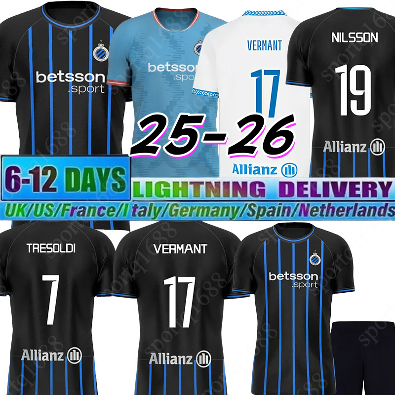 25 26 Brugge Soccer Jerseys TZOLIS JUTGLA VETLESEN VERMANT ONYEDIKA NILSSON NIELSEN MIGNOLET JASHARI ORDONEZ MECHELE Men kids kit socks football shirts