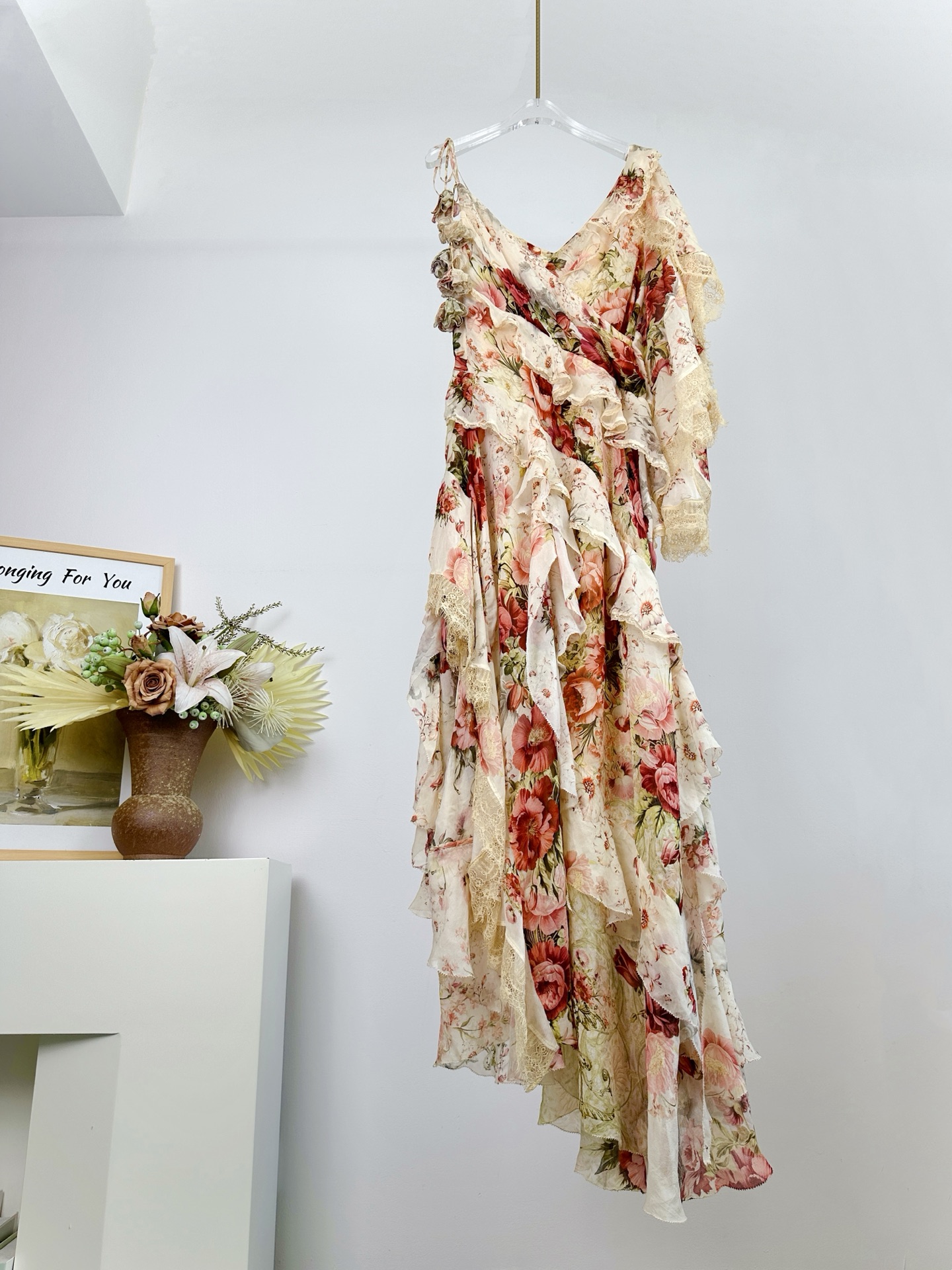 Australian designer Camilla Dress Asymmetric patchwork ruffle edge dress with 100% silk printing