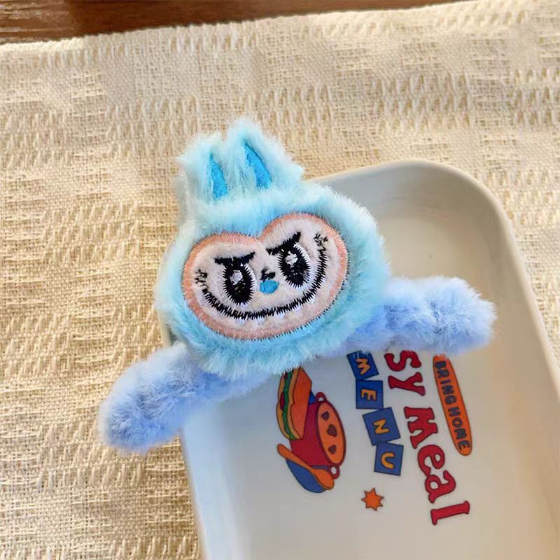 Labubu Plush Hair Claw Hats Scarves Gloves Cute Cartoon Hair Clip for Updos Hair Claw Accessories Set Claw Clips Jaw Clip Barrettes Hair Band
