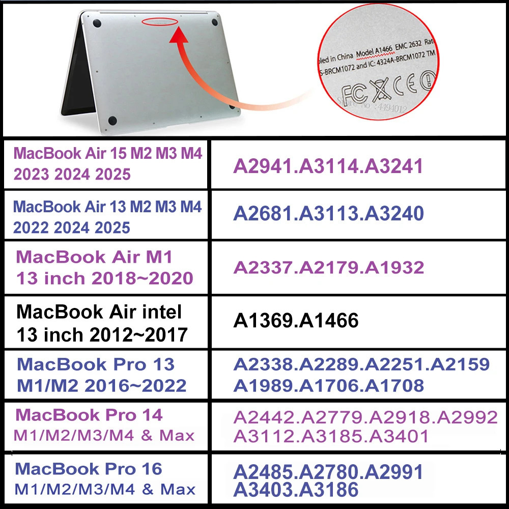 Laptop Cases for Pro 14 Case M2 A2779 Pro 16 Cover M3 M4 M1 Mac Book Air 13 Case 13.6 A2681 Air 15.3 A2941 250820