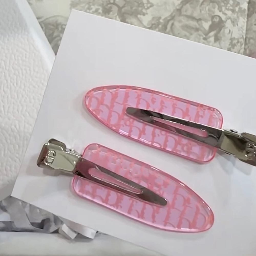 Designer Pink 2pcs/set Duckbill hair clips light luxury European and American style duckbill clip exquisite and practical party gift Hairpins No Trace hair bobby pin