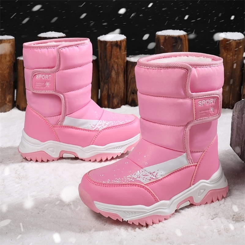 Winter Outdoor Children Boots Princess Elegant Girls Shoes Water Proof Girl Boy Snow Boots Kids Warm High Quality Plush Boots 250828