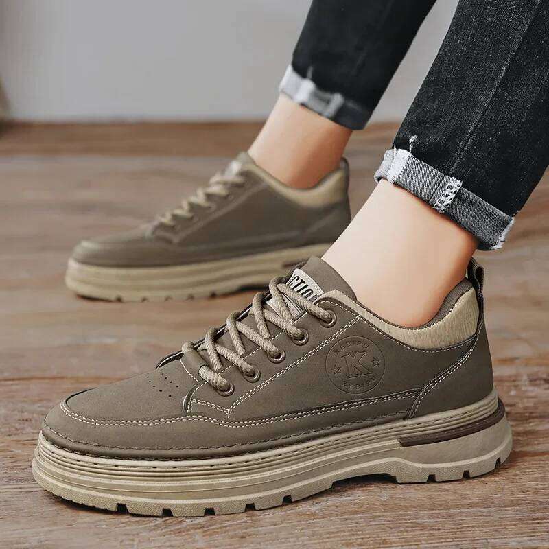 Men's Platform shoes Fashion Casual Desert Trendy Versatile Non-slip Sports New Comfortable Hiking Shoe Work Boot Bota Masculina