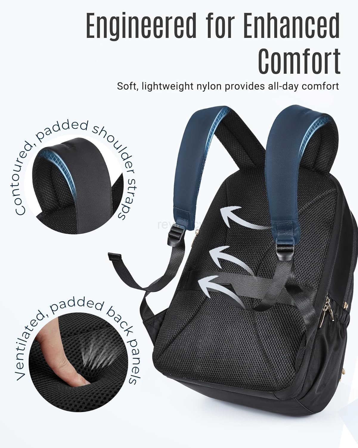 Travel Backpack for Women 156 Laptop Backpack with USB Charging Hole Water Resistant Large Capacity Black Daypack for College Work Casual Computer Bag