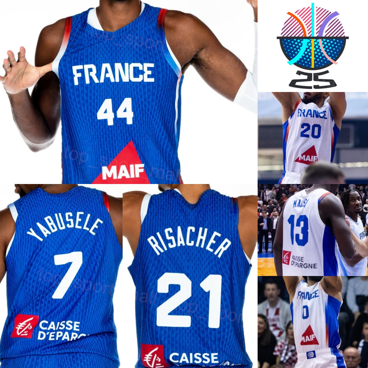 Print Basketball 25 26 France EuroBasket Theo Maledon Jerseys Woman Man Kids Isaia Cordinier 8 Zaccharie Risacher Alexandre Sarr Sylvain Francisco Jaylen Hoard