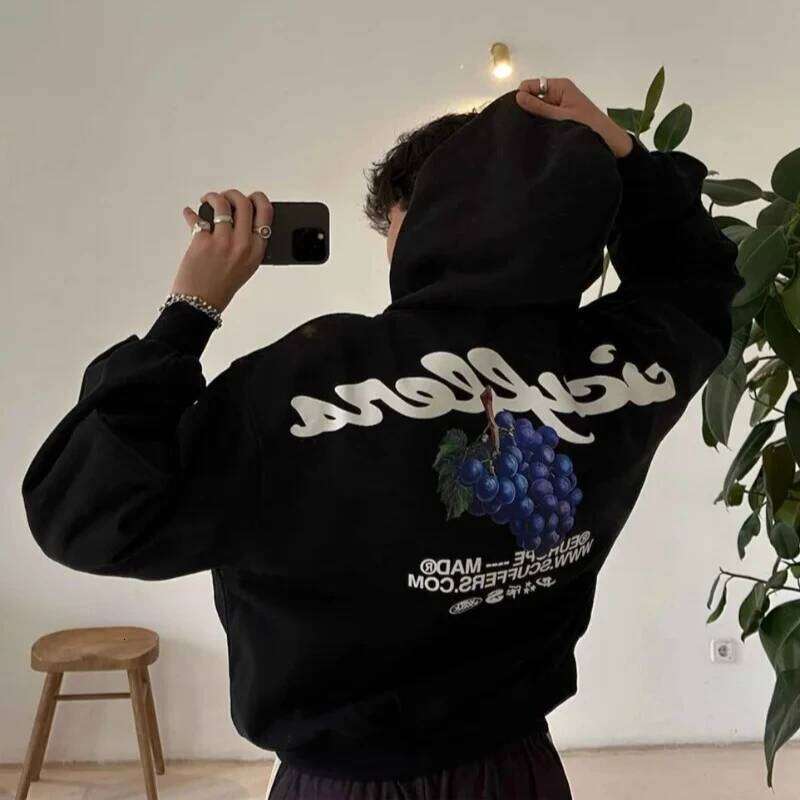 European And American Women Pullover Hoodie Jacket Y2k Fashion Retro Letter Printing Hip Hop Sweatshirt Couple Style