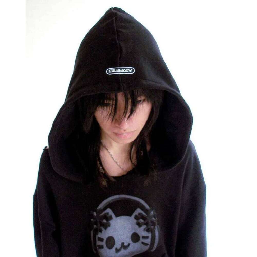 Y2k Hoodie Women Haruku Kawaii Gothic Clothing Cute Graphic Print Oversized Pullover Sweatshirt New Japanese Casual Tops