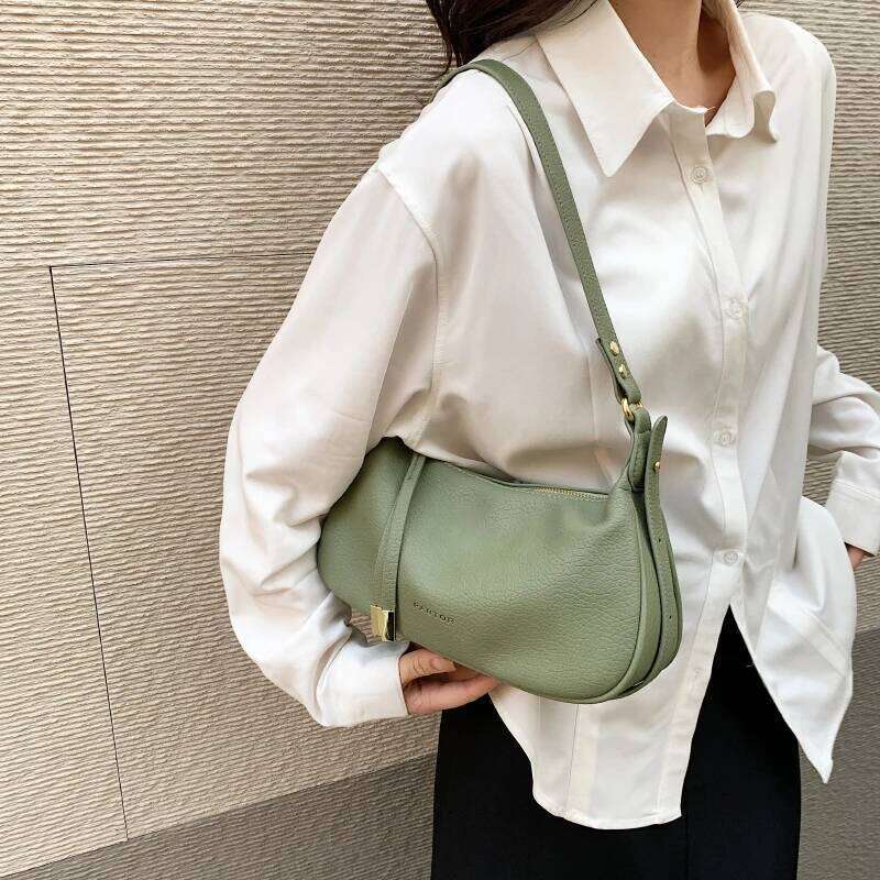 LEFTSIDE Shoulder Side Bags For Women Leather Female New 2025 Spring Trend Fashion Saddle Bag Green Handbags And Purses