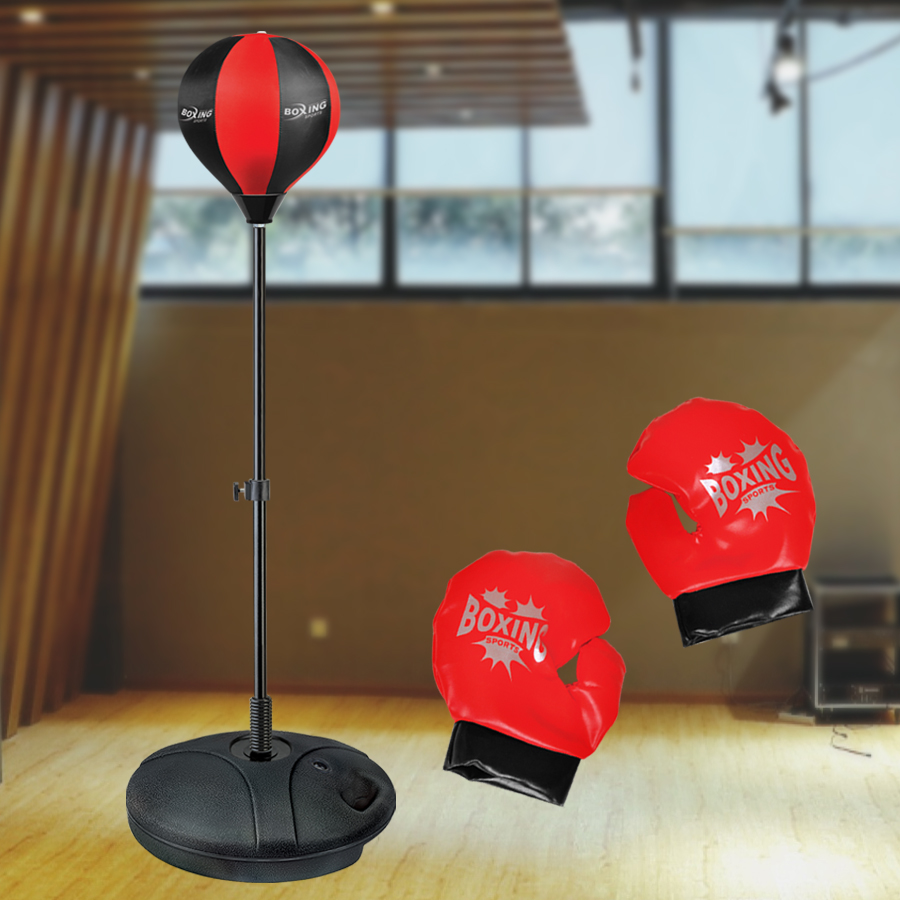 Child Fitness Boxing Suit Adjustable Height Ball Bag Boxing Speed Sports Set Toys Fighting Game for Children's Holiday Gift