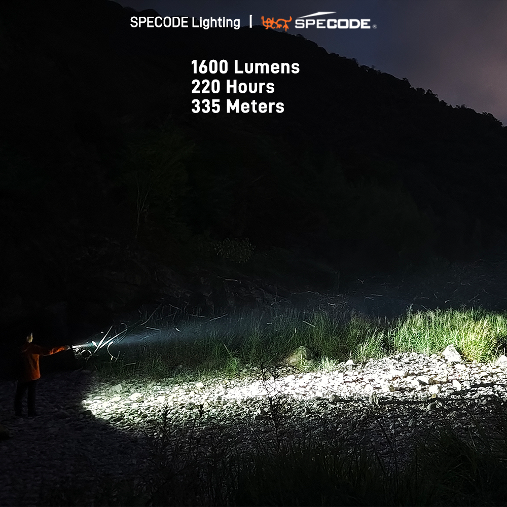 SPECODE G25c Rechargeable LED Flashlights High Lumens 8 Modes Super Bright Waterproof Cold White for Emergencies Camping Hiking Home Outdoors