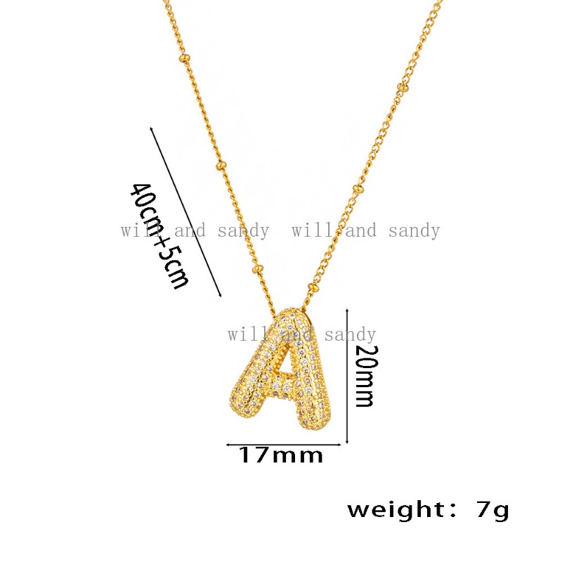 26 English Initial Letter Necklace Designer Jewelry Charm Cubic Zircon Diamond 18k Gold Name Necklaces Chain Woman Girl Gift Fashion Fine Jewelry