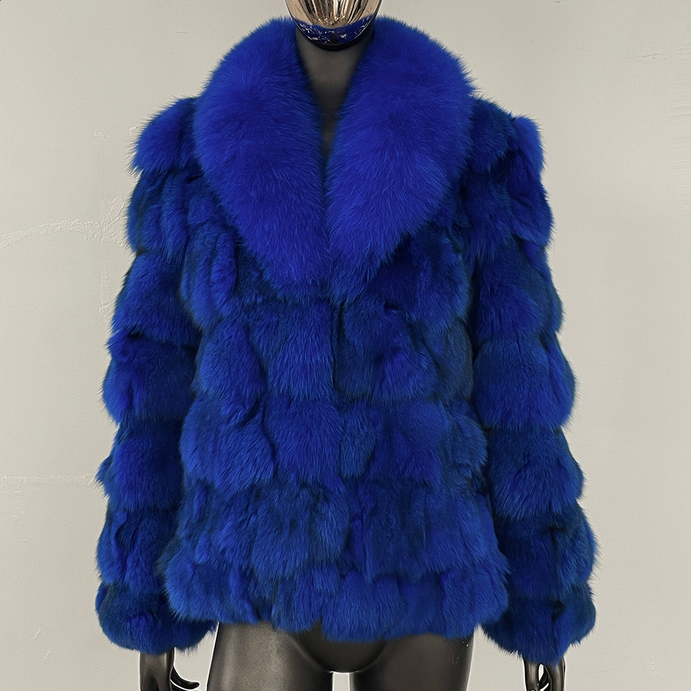 Fox Fur Collar Haining Fur 2025 Winter Short Fur Coat Womens Real Fox Fur 241115