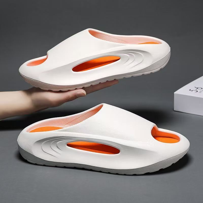 25s NEW Men's Flats Slipper Beach Flip Flops Black Nylon Crisscross Leather Sandals slide Slip-on Rubber Soles Casual Shoes box