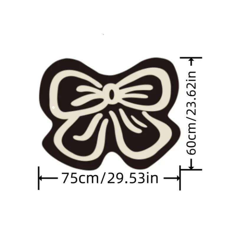 Cartoon Bedside Floor Fluffy Bowknot Mat Irregular Carpet for Living Room Shaggy Area Rug Doormat Cute Decor H260226