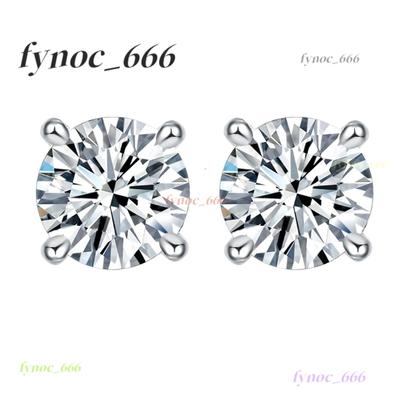 6.5mm Moissanite Gemstone Fashion Earrings Simple Design 18k Gold Plated Round Moissanite Earrings for Men