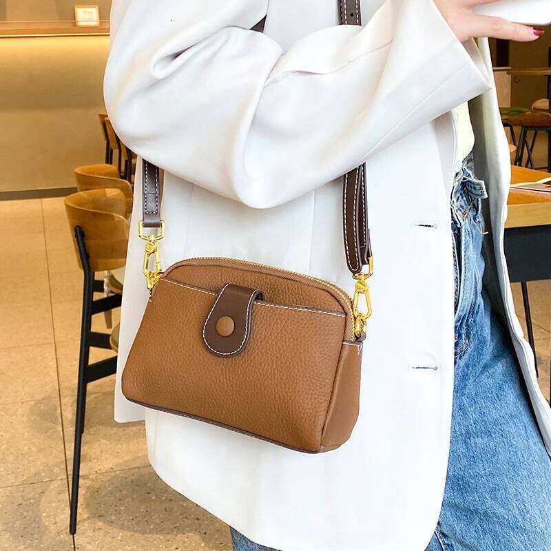 Women Cow Genuine Leather Female Fashion Designer Handbag Lady Small Square Bag Retro Cowhide Crossbody Shoulder Bags