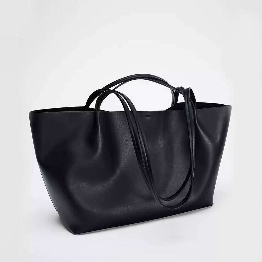 Large Capacity Tote For Women Handbags High Quality Shoulder Bag Designer Bags Black PU Leather Shopper Purses New