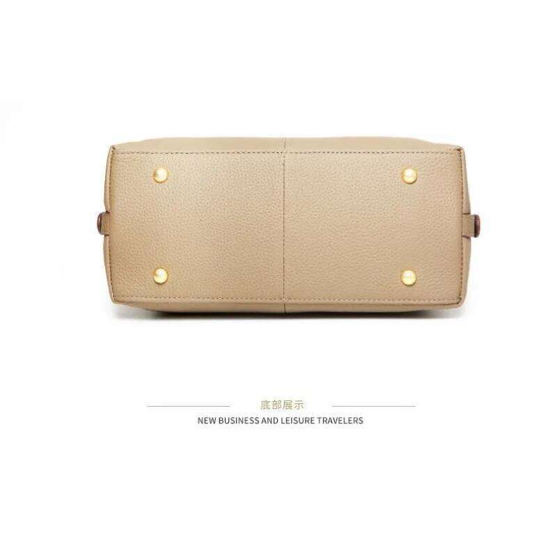 Women's Top Layer Cowhide Handbag Niche Design Large Capacity Single Shoulder Crossbody Fashionable Genuine Leather Tote Bag