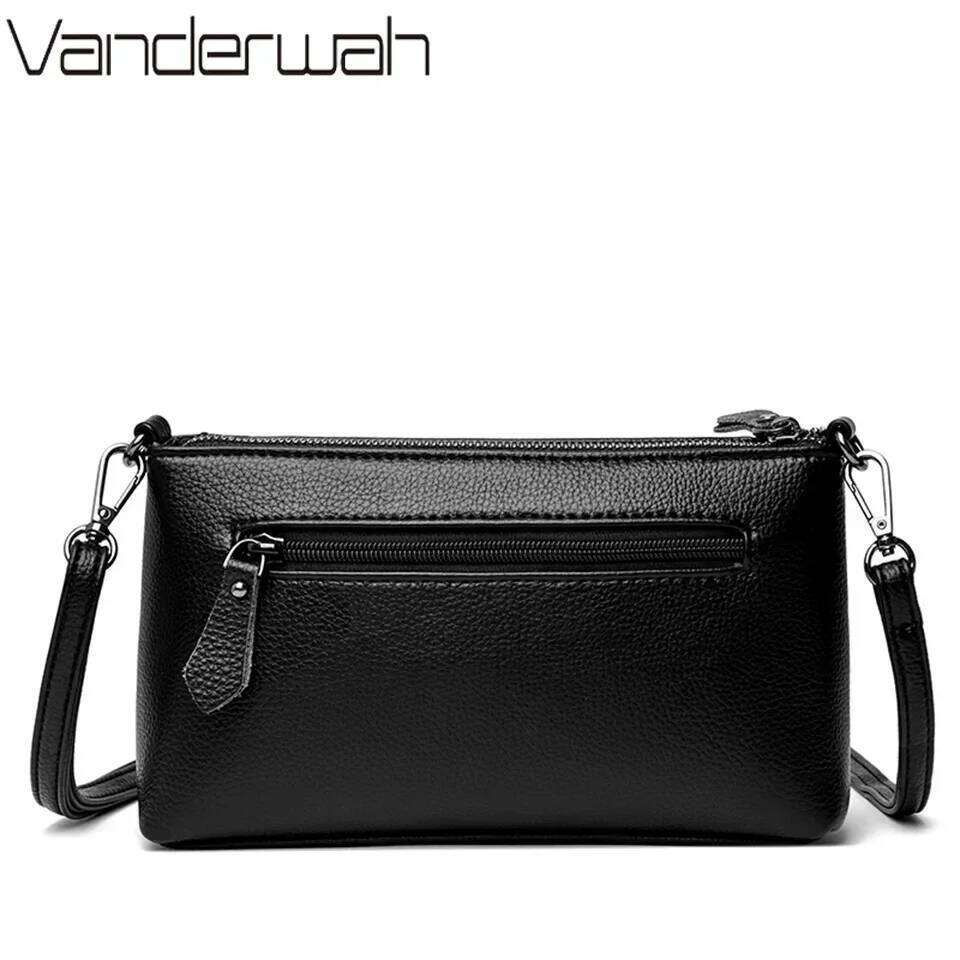 Elegant Black Leather Crossbody With Floral Embroidery Compact Versatile Shoulder Bag For Women Blend Of Style And Function