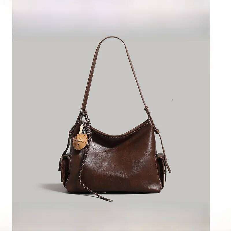 Ur2025 New Retro Single Oulder Tote Casual Commute Large Capaci Women's Versatile Crossbody Bag Daily Use PU Leather