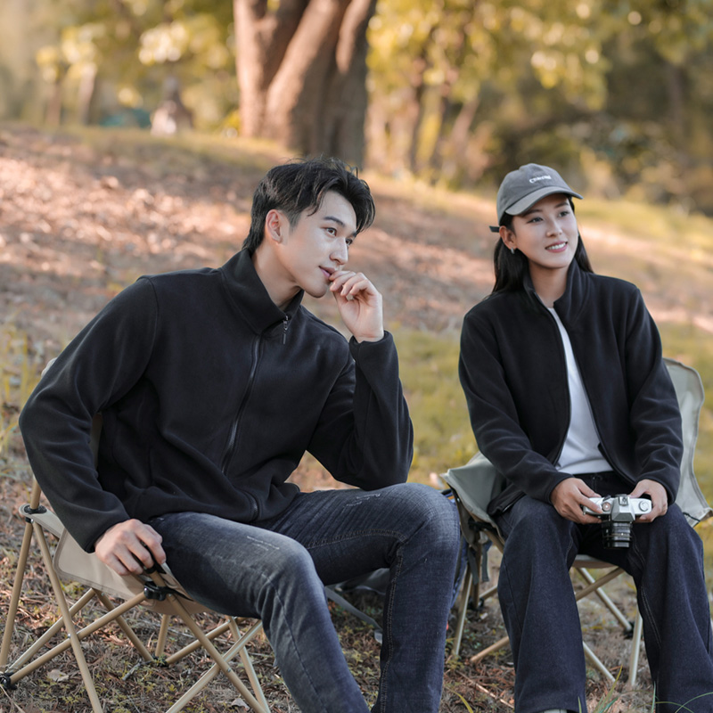 couples warm fleece jacket windproof thermal stylish for cozy togetherness