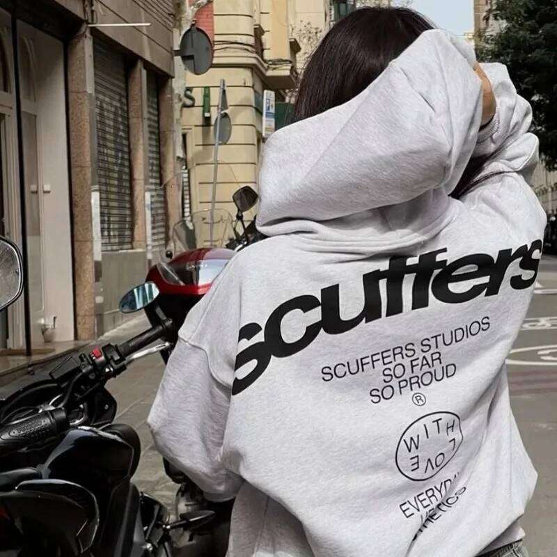 European And American Women Pullover Hoodie Jacket Y2k Fashion Retro Letter Printing Hip Hop Sweatshirt Couple Style