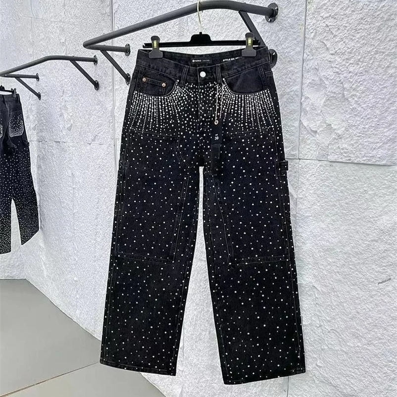 Streetwear Jeans Y2K Clothes Men Women Harajuku Hip Hop Glitter Retro Baggy Jeans Low Waist Wide Leg Trousers 250827