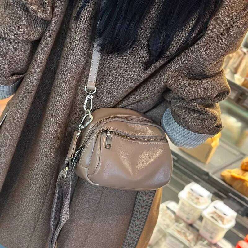 Vegetable Tanned Cowhide Small Handbag 2025 New Popular And Versatile Genuine Leather Women's Ladies Shoulder Crossbody Bag