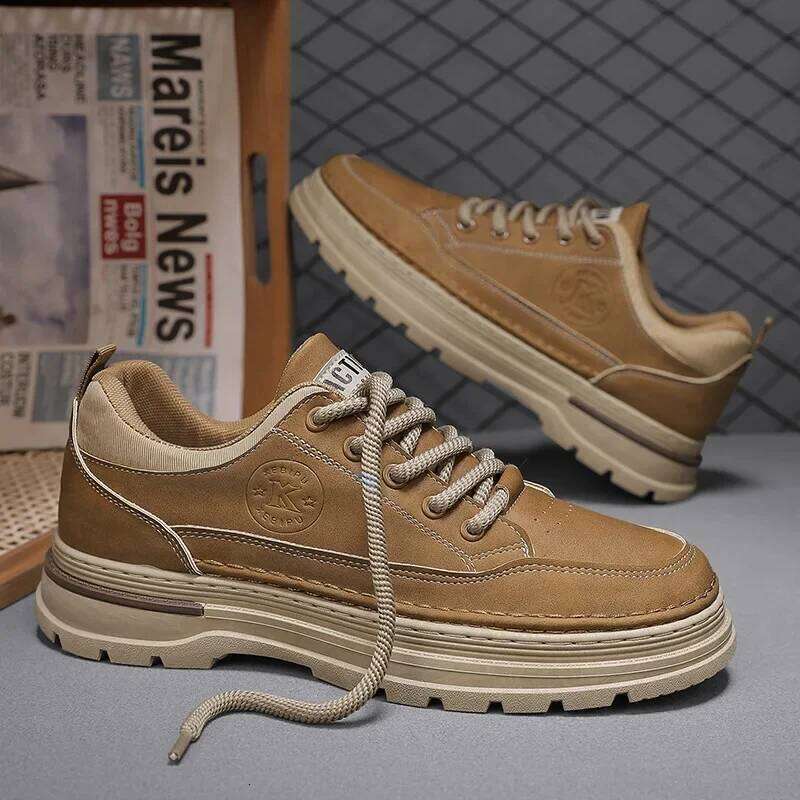 Men's Platform shoes Fashion Casual Desert Trendy Versatile Non-slip Sports New Comfortable Hiking Shoe Work Boot Bota Masculina