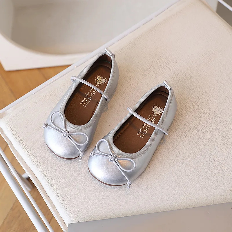 Children Flats Spring Summer Autumn Kids Shoes Girls Oxfords School Gold Silver Toddler Soft Pu Leather For Girl 250828