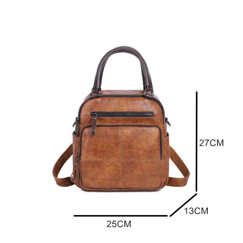 MOTAORA 2025 New Handbag Multifunction Leather Flap Ladies Vintage Casual Backpack For Women Small Shoulder Bag Female