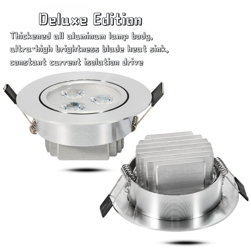 led spotlights, embedded ceiling bull's eye lights, 3W, 5W, 7W, 12W, 7.5 cm living room hole lights, three-color variable light downlights-SD
