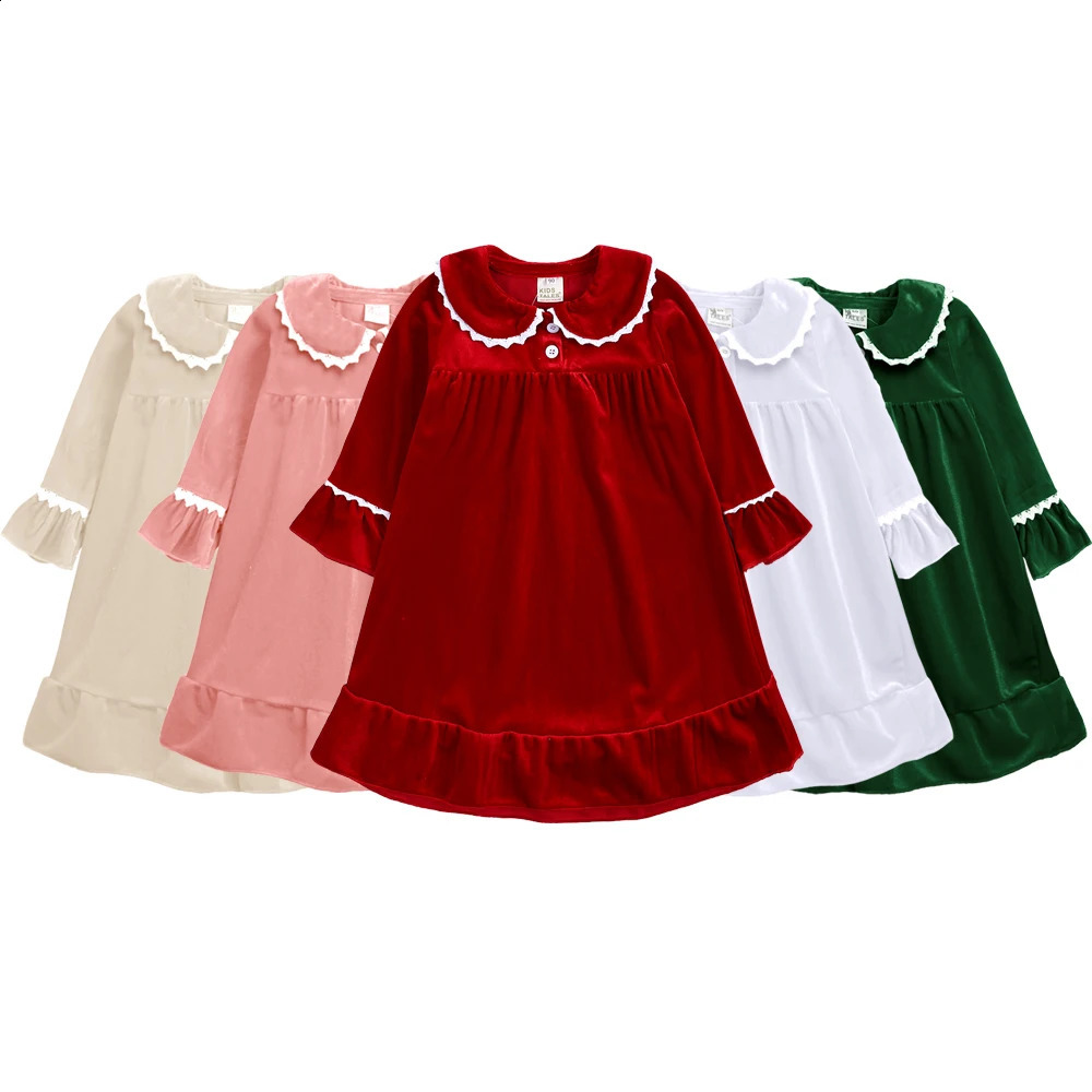 Kids Christmas Custom Costume Red Velvet Print Pyjamas Set Family Match Toddler Boy Girl Robes Dress Suit Xmas Gift Clothes 250827