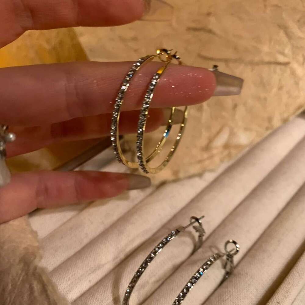 Shop Owner Highly Recommended Super Shiny Dia-Studded Hoop 2024 New Unique Earrings for Women with Square and Round Faces