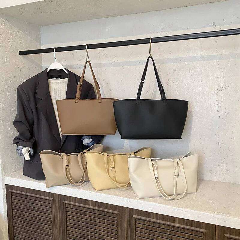 Fashion Large Capacity Tote Soft PU Leather Shoulder Bag NEW Casual Commuting Handbag Shopper Purses Bags For Women