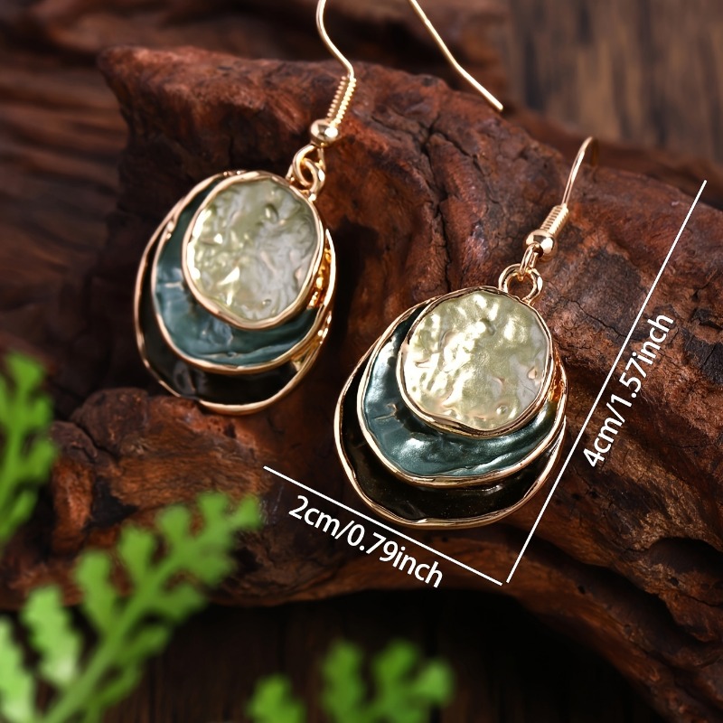 2025 necklace retro elegant casual fashion thin coating dripping oil simple enamel zinc alloy three-layer round pendant decorative jewelry set