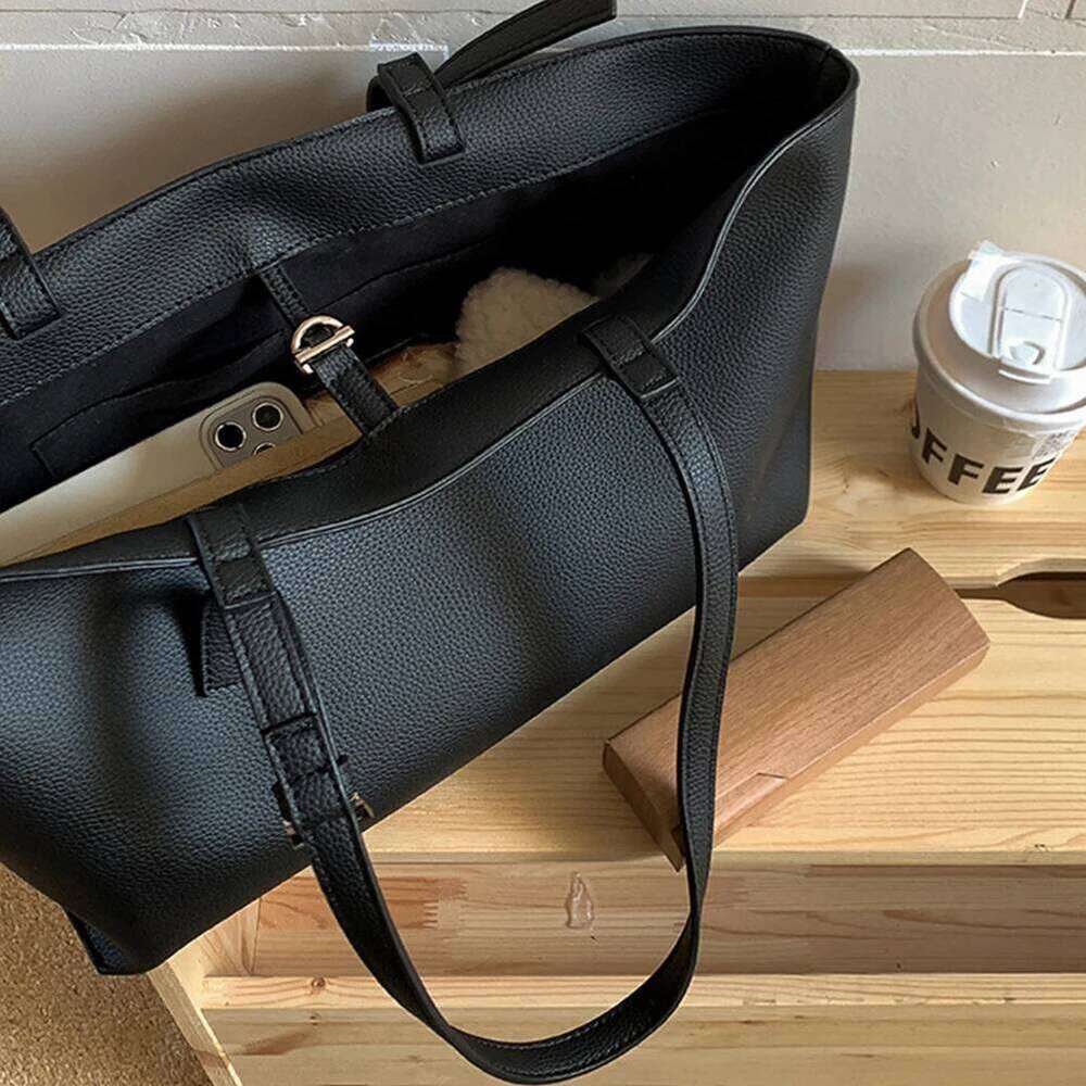 Leather Tote Women Solid Color Shopper Handbag Top Handle Bag Casual Hobo Bags For Work Travel