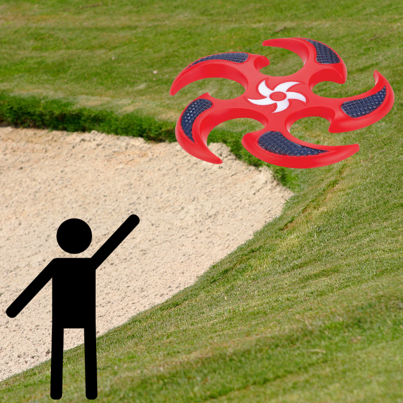 9.3 - Inch PU Throwing Star Flying Disc - Red and Blue Design for Outdoor Fun