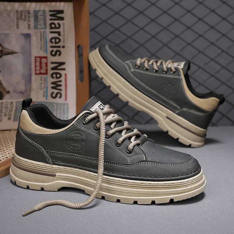 Men's Platform shoes Fashion Casual Desert Trendy Versatile Non-slip Sports New Comfortable Hiking Shoe Work Boot Bota Masculina