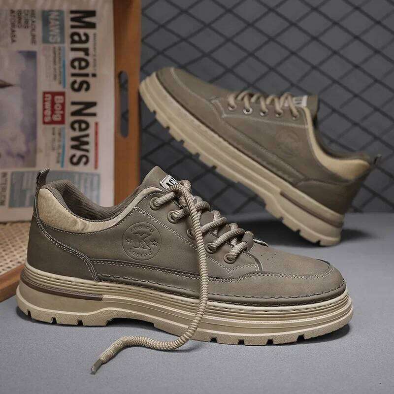 Men's Platform shoes Fashion Casual Desert Trendy Versatile Non-slip Sports New Comfortable Hiking Shoe Work Boot Bota Masculina